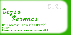 dezso kernacs business card